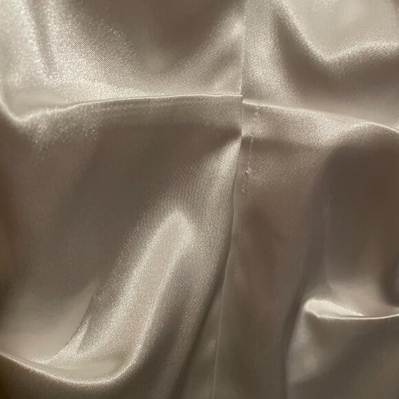 B Darlin, White, Silky, Size 5/6 Strapless, Mini/Midi, Criss/Cross Back Dress - Picture 5 of 9